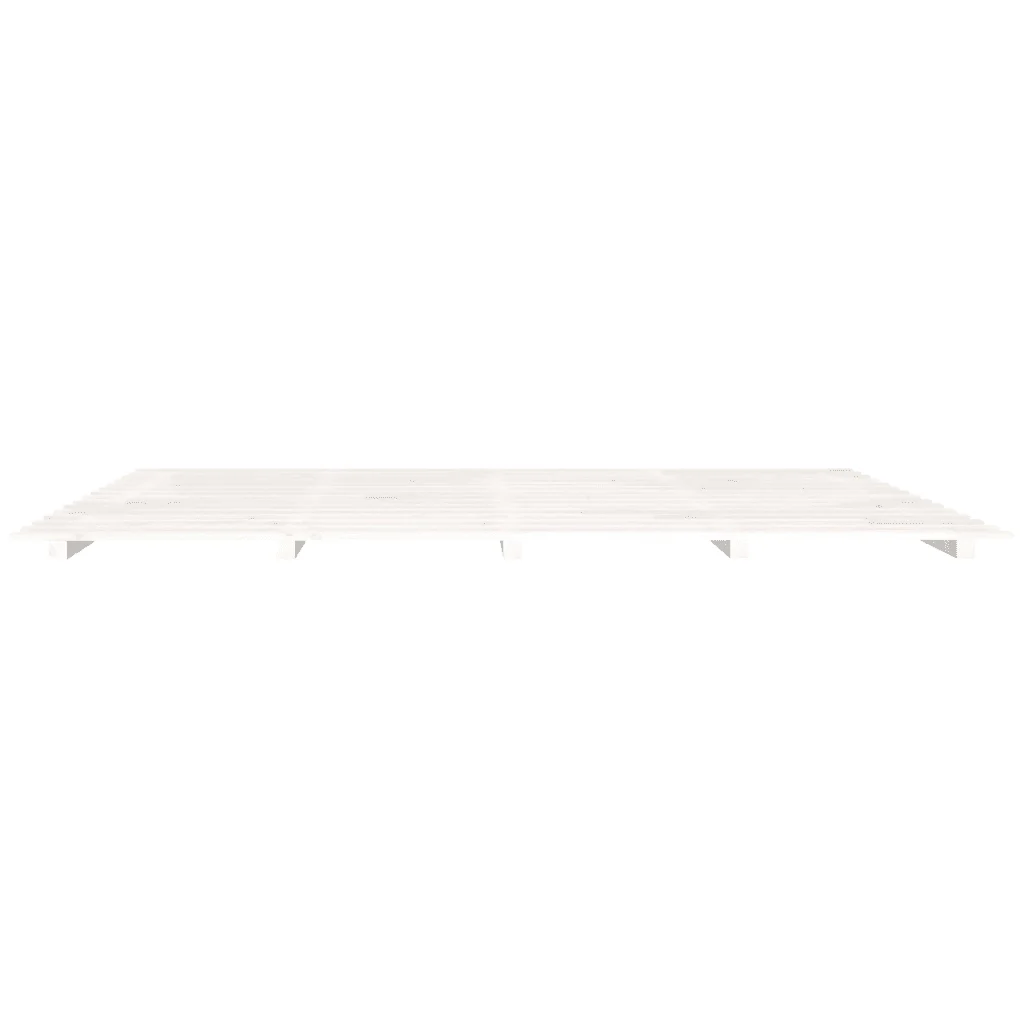 Letto matrimoniale | Letto per adulti | Giroletto senza Materasso Bianco 200x200 cm Legno Massello Pino - Image 5