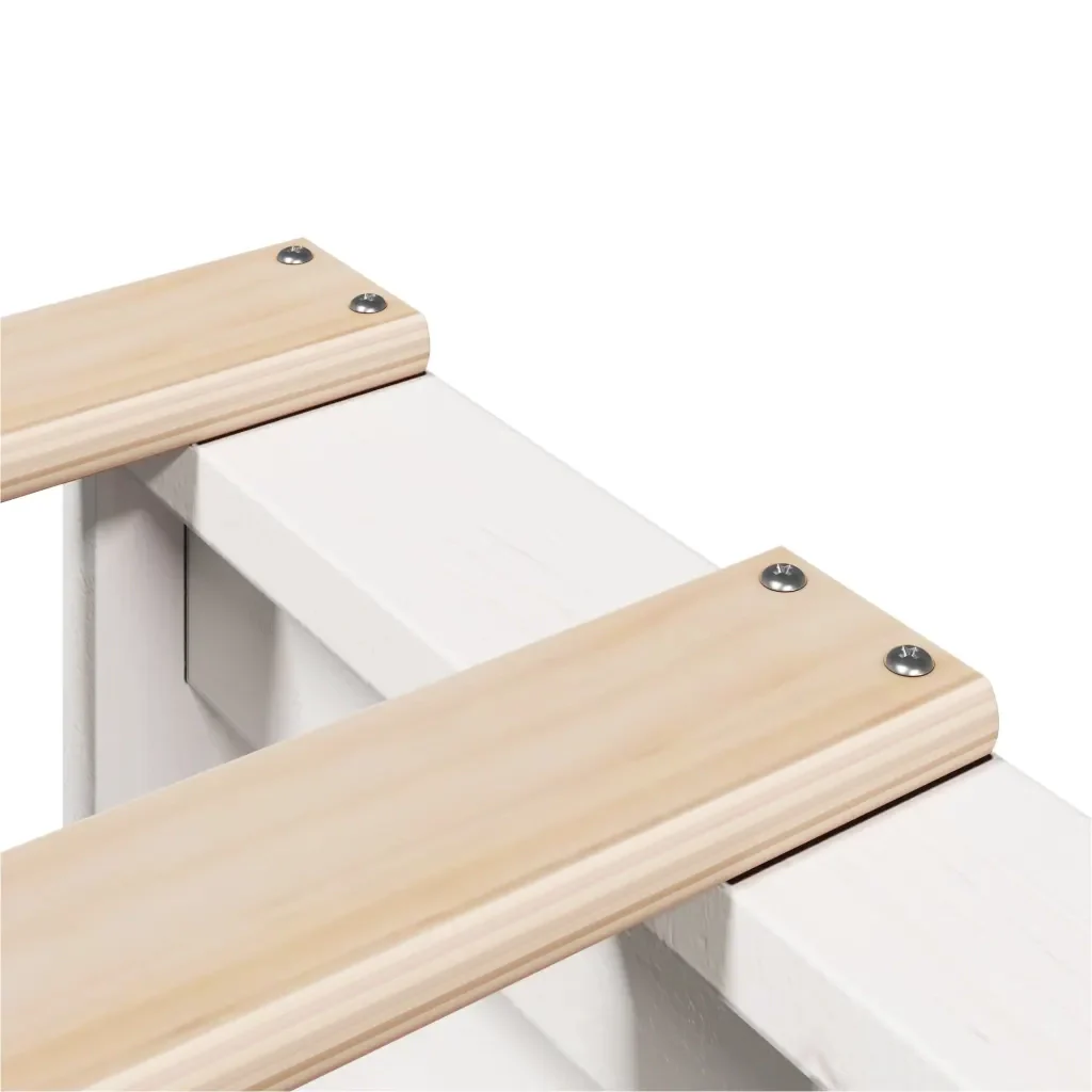 Letto matrimoniale | Letto per adulti | Giroletto senza Materasso Bianco 200x200 cm Legno Massello Pino - Image 9