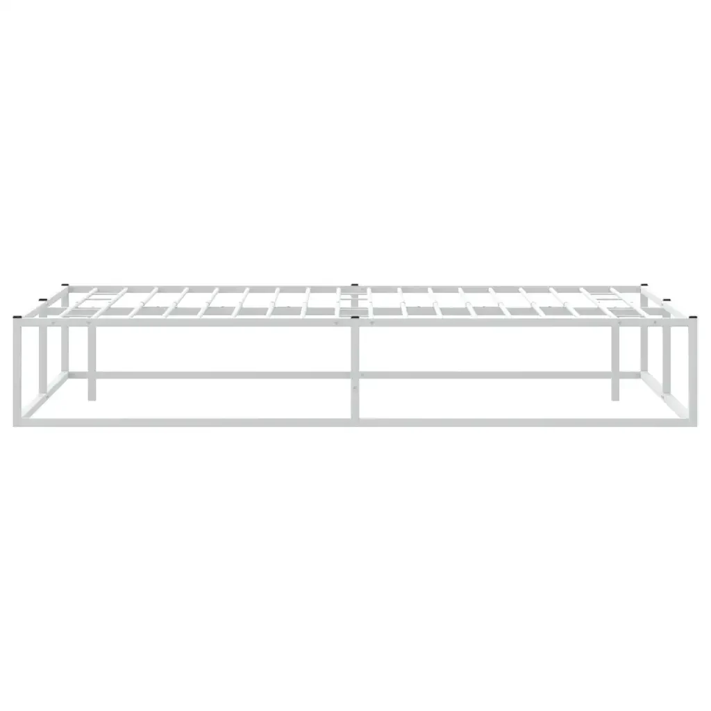 Letto matrimoniale | Letto per adulti | Giroletto senza Materasso Bianco 200x200 cm Metallo - Image 5