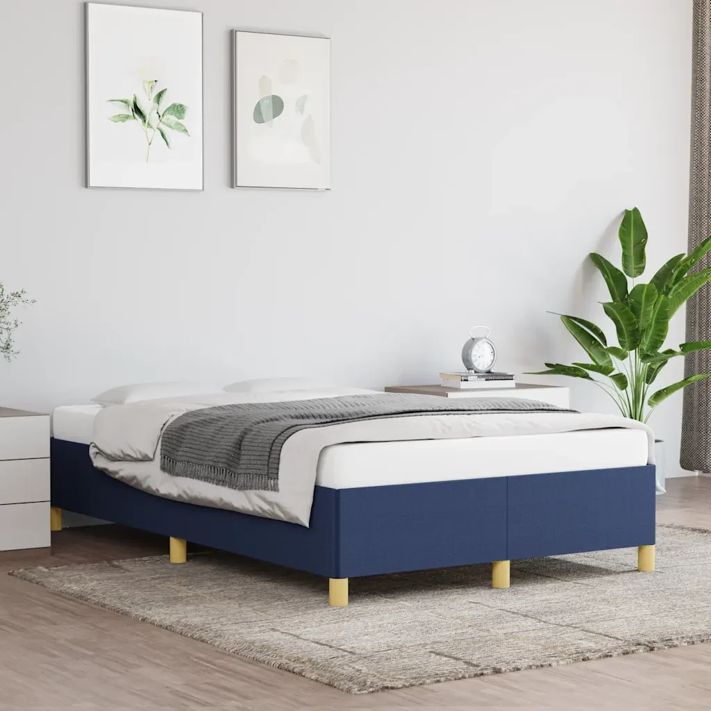 Letto matrimoniale | Letto per adulti | Giroletto senza Materasso Blu 120x190 cm in Tessuto - Image 2