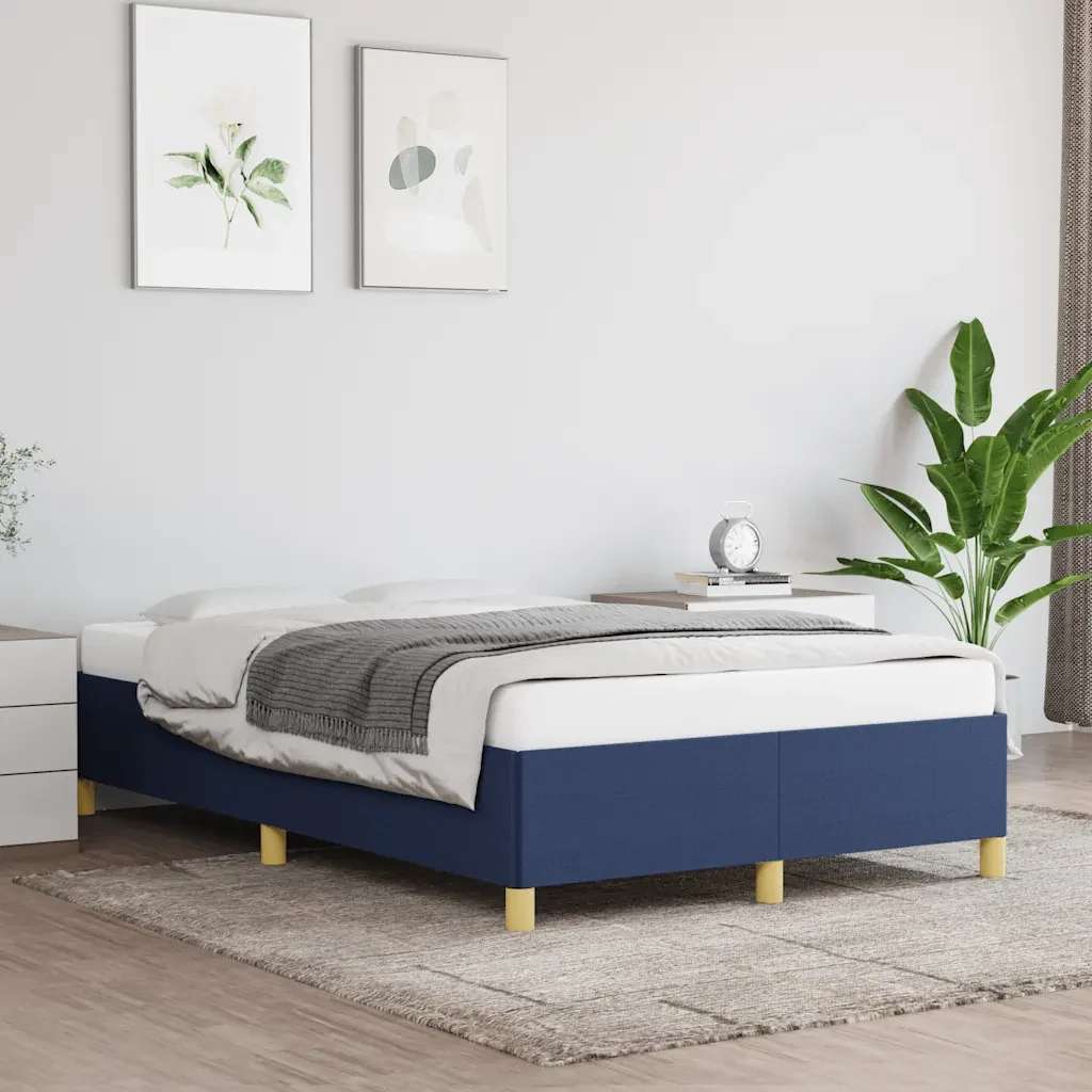 Letto matrimoniale | Letto per adulti | Giroletto senza Materasso Blu 120x190 cm in Tessuto - Image 2