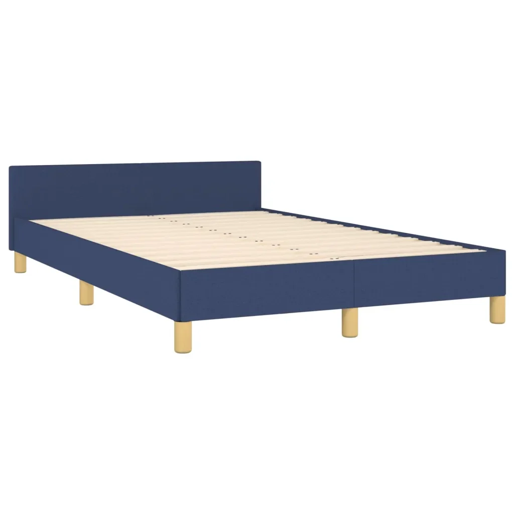 Letto matrimoniale | Letto per adulti | Giroletto senza Materasso Blu 120x200 cm in Tessuto - Image 5