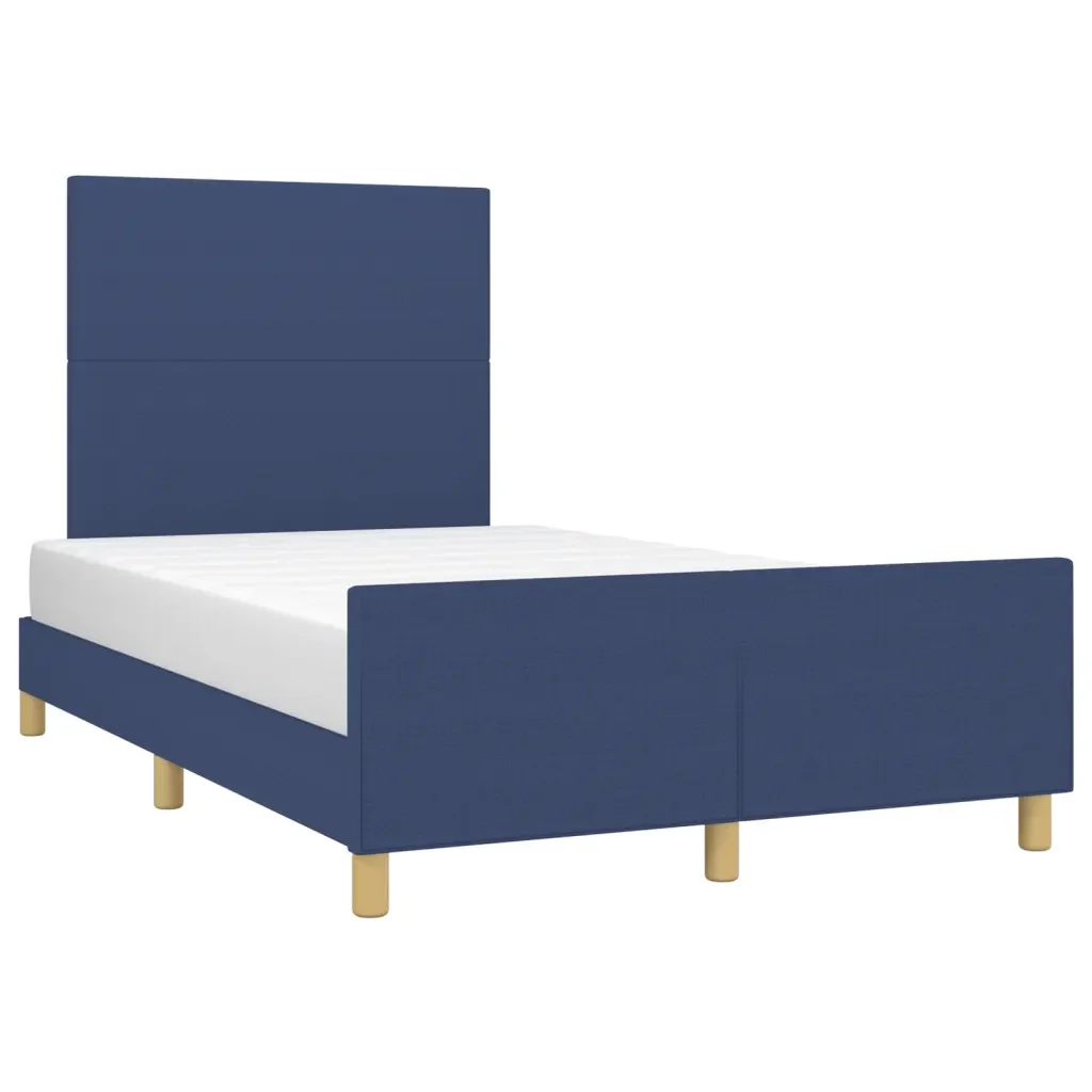 Letto matrimoniale | Letto per adulti | Giroletto senza Materasso Blu 120x200 cm in Tessuto - Image 3