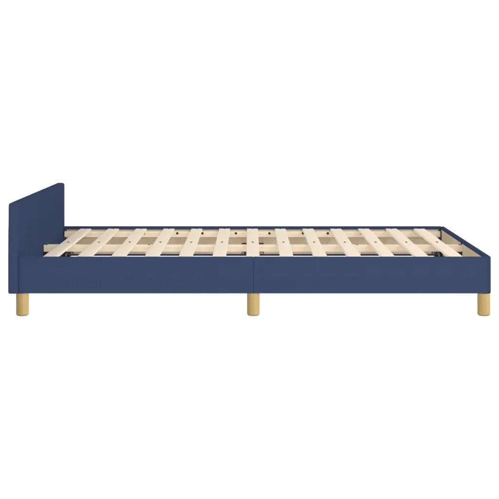 Letto matrimoniale | Letto per adulti | Giroletto senza Materasso Blu 120x200 cm in Tessuto - Image 7