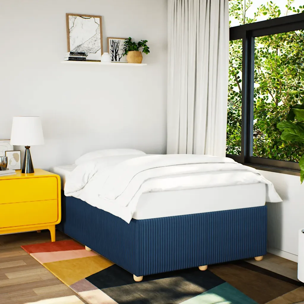 Letto matrimoniale | Letto per adulti | Giroletto senza Materasso Blu 120x200 cm in Tessuto - Image 2