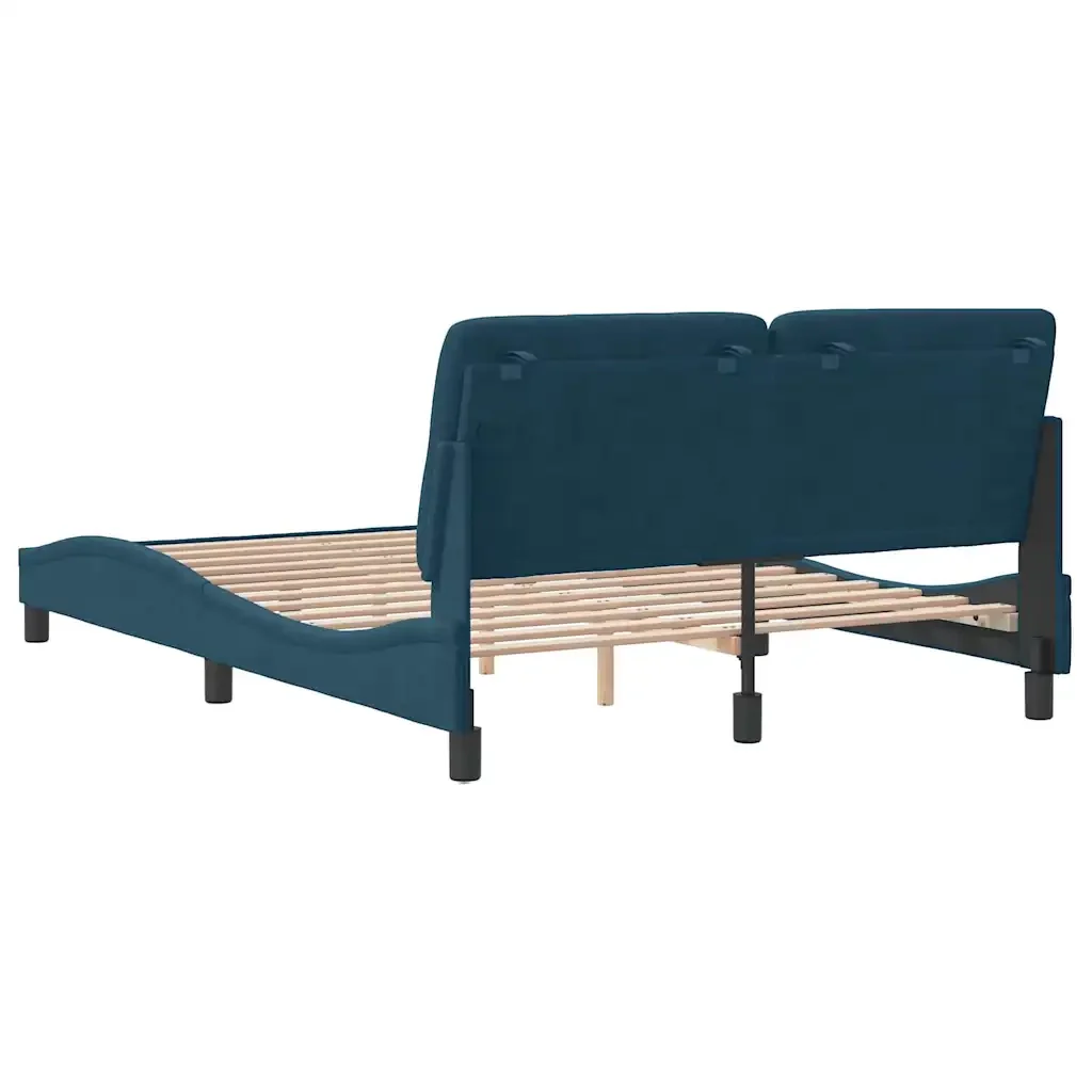 Letto matrimoniale | Letto per adulti | Giroletto senza Materasso Blu 120x200 cm in Velluto - Image 8