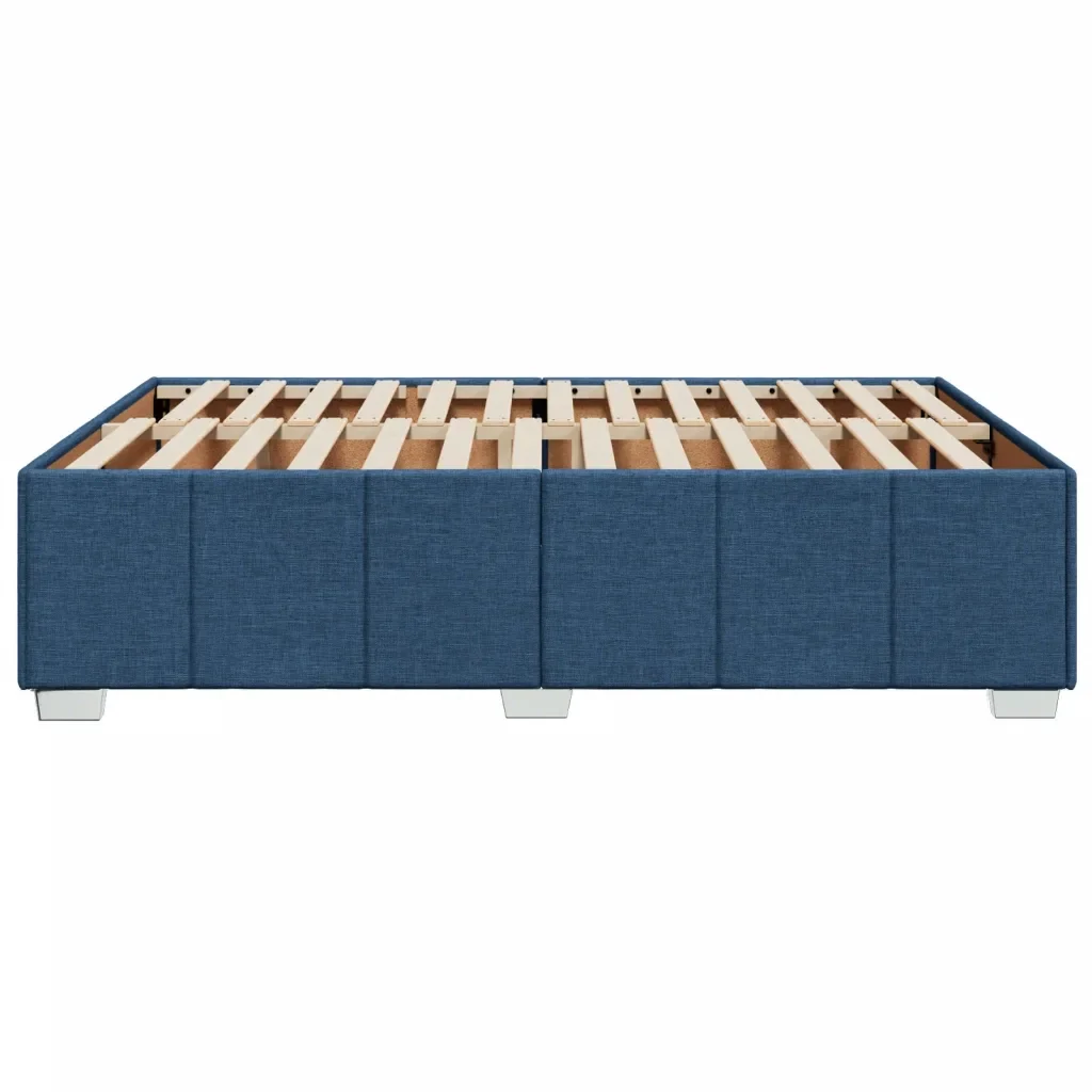 Letto matrimoniale | Letto per adulti | Giroletto senza Materasso Blu 140x190 cm in Tessuto - Image 5