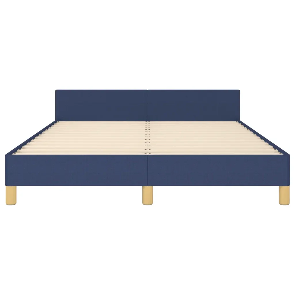 Letto matrimoniale | Letto per adulti | Giroletto senza Materasso Blu 140x190 cm in Tessuto - Image 6