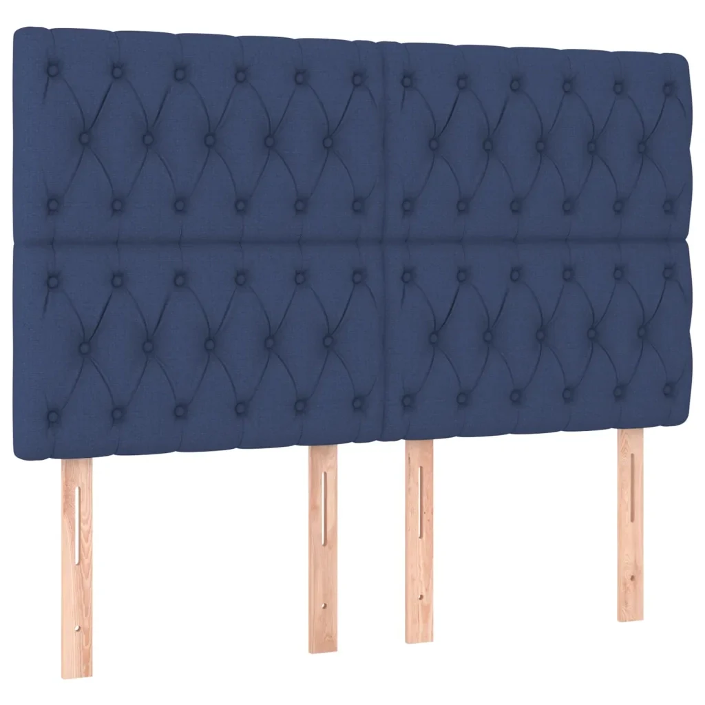 Letto matrimoniale | Letto per adulti | Giroletto senza Materasso Blu 140x190 cm in Tessuto - Image 9