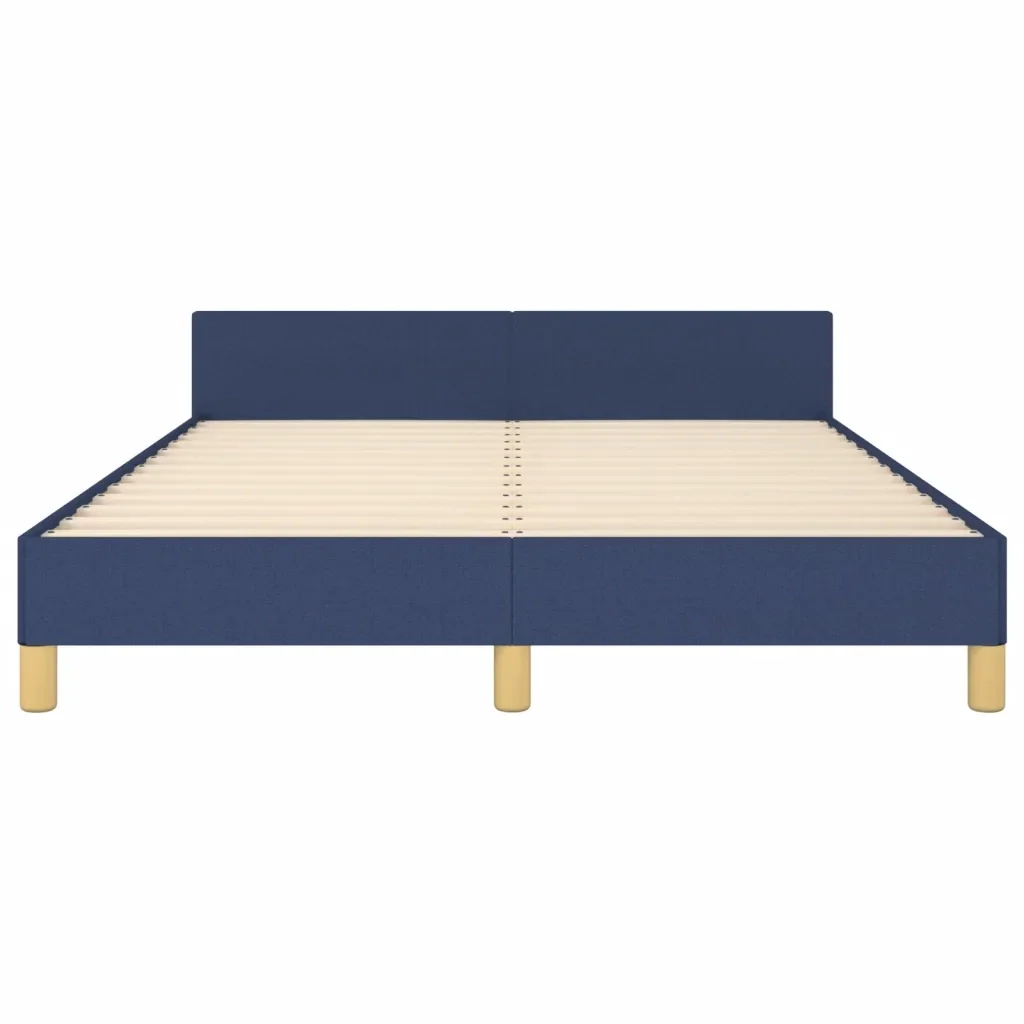 Letto matrimoniale | Letto per adulti | Giroletto senza Materasso Blu 140x190 cm in Tessuto - Image 6