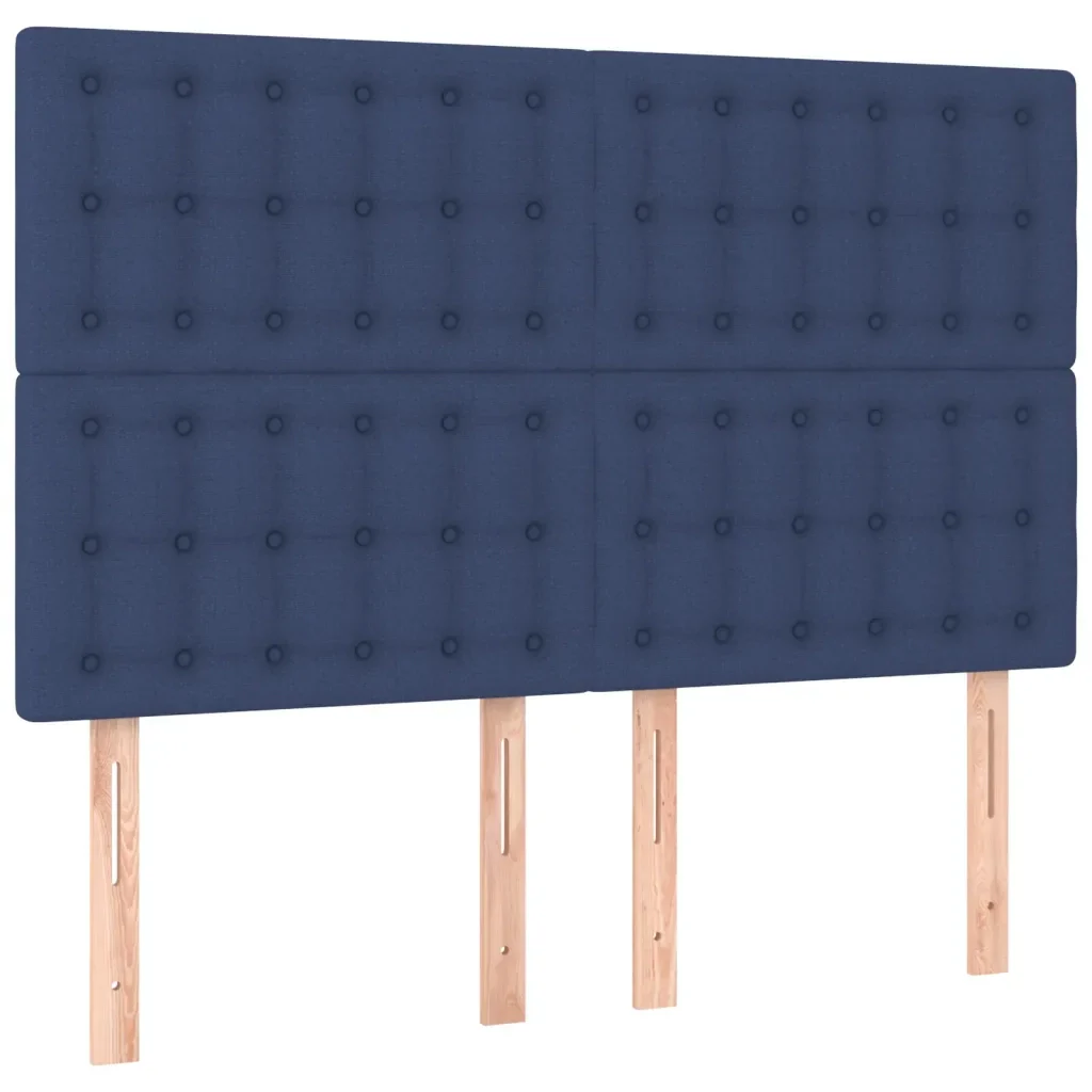Letto matrimoniale | Letto per adulti | Giroletto senza Materasso Blu 140x190 cm in Tessuto - Image 9