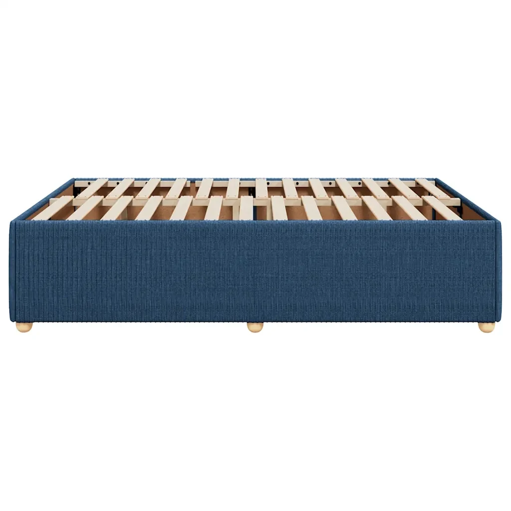 Letto matrimoniale | Letto per adulti | Giroletto senza Materasso Blu 140x190 cm in Tessuto - Image 5