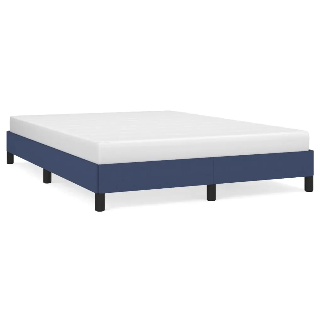 Letto matrimoniale | Letto per adulti | Giroletto senza Materasso Blu 140x190 cm in Tessuto
