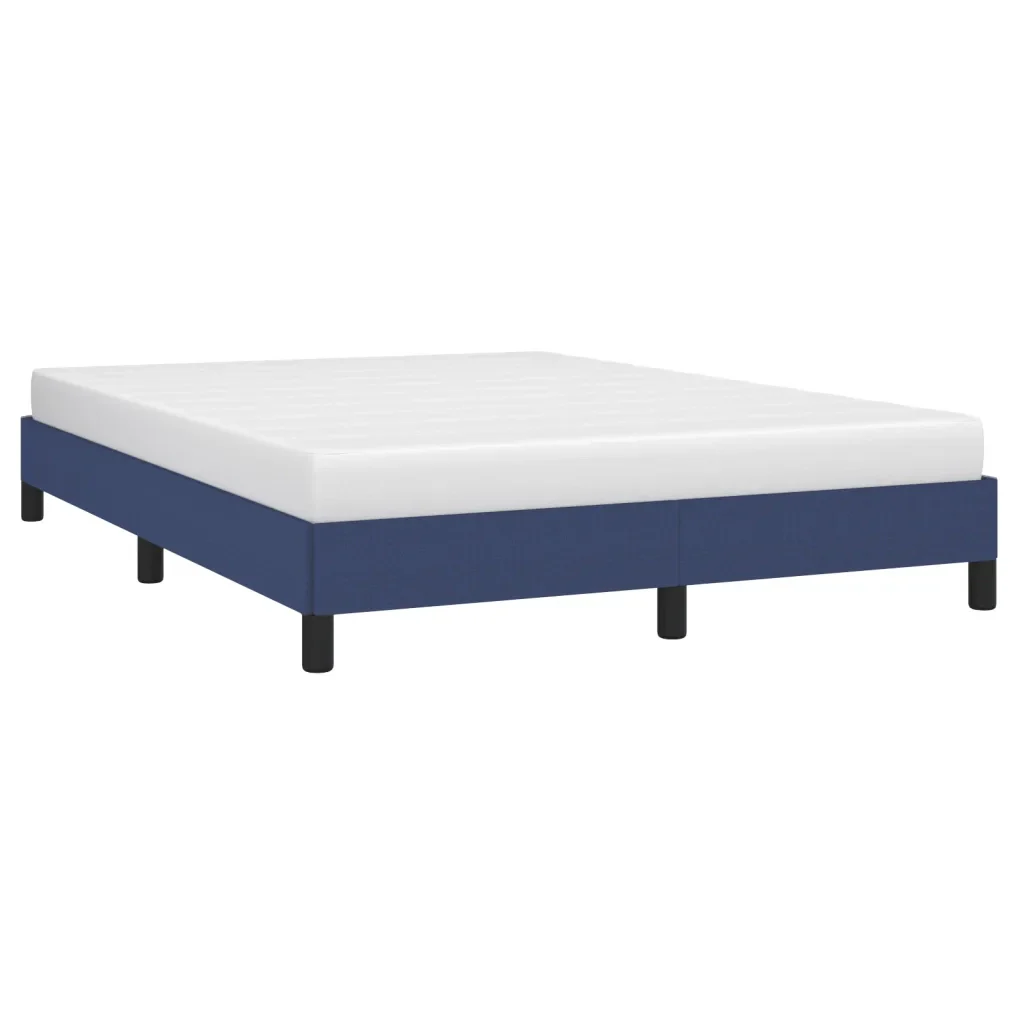 Letto matrimoniale | Letto per adulti | Giroletto senza Materasso Blu 140x190 cm in Tessuto - Image 3