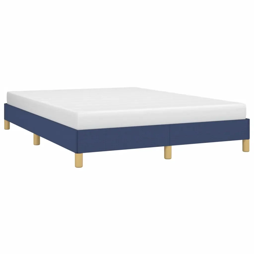 Letto matrimoniale | Letto per adulti | Giroletto senza Materasso Blu 140x190 cm in Tessuto - Image 4