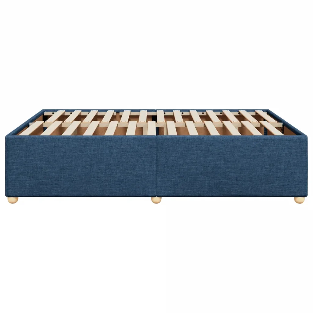 Letto matrimoniale | Letto per adulti | Giroletto senza Materasso Blu 140x190 cm in Tessuto - Image 5