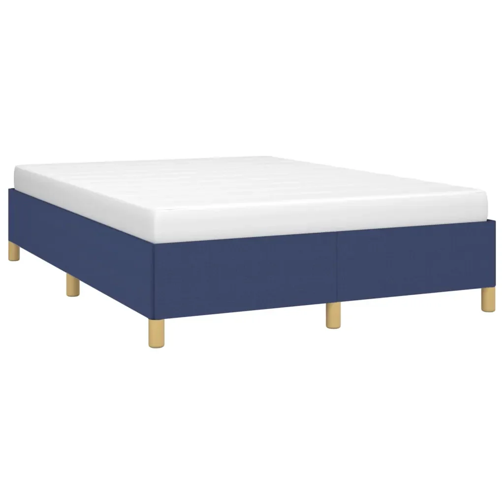 Letto matrimoniale | Letto per adulti | Giroletto senza Materasso Blu 140x190 cm in Tessuto - Image 4