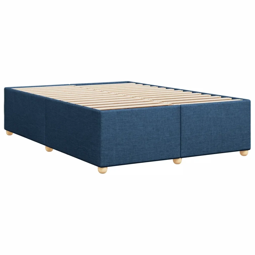 Letto matrimoniale | Letto per adulti | Giroletto senza Materasso Blu 140x190 cm in Tessuto - Image 6