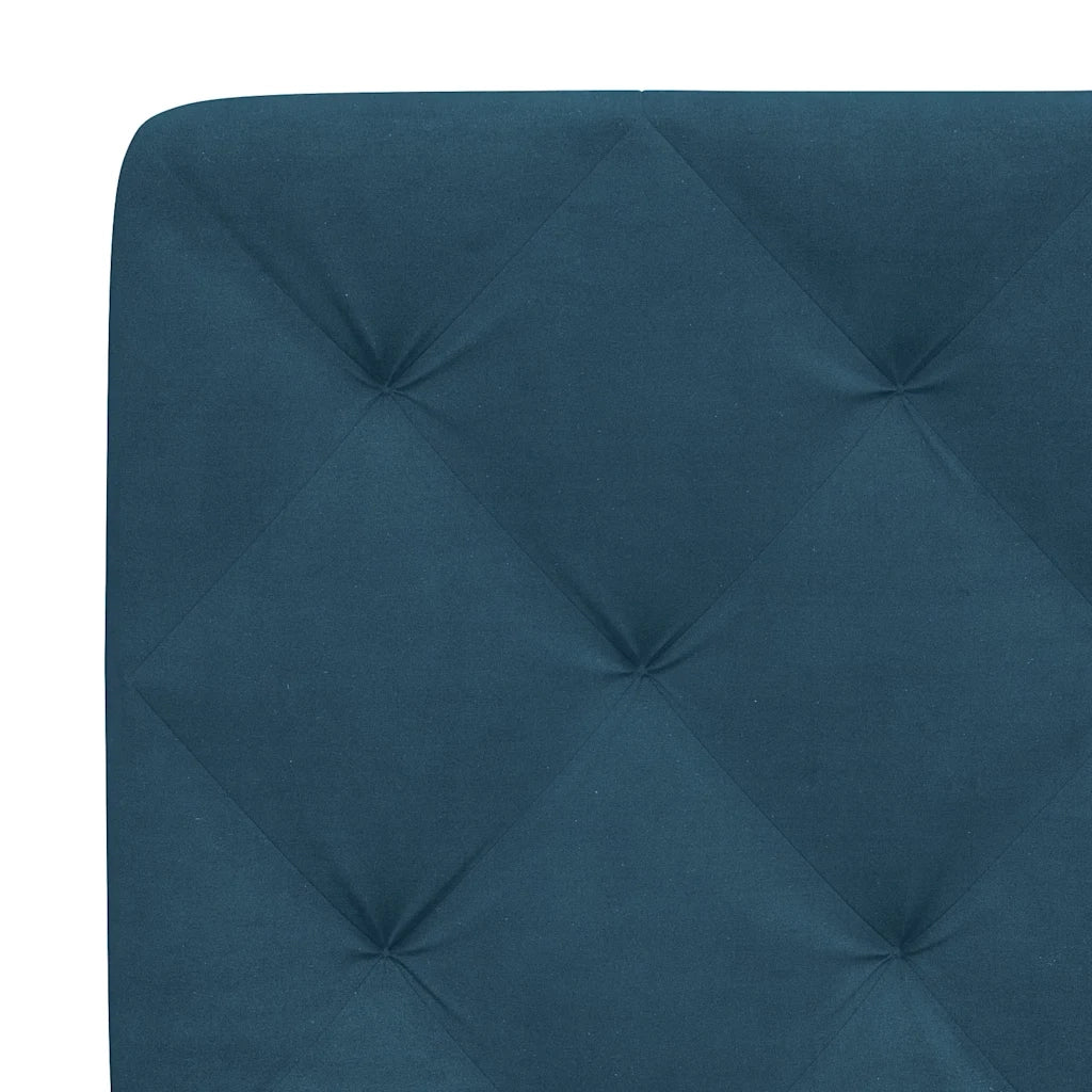Letto matrimoniale | Letto per adulti | Giroletto senza Materasso Blu 140x190 cm in Velluto - Image 10