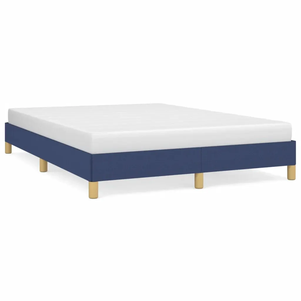 Letto matrimoniale | Letto per adulti | Giroletto senza Materasso Blu 140x200 cm in Tessuto