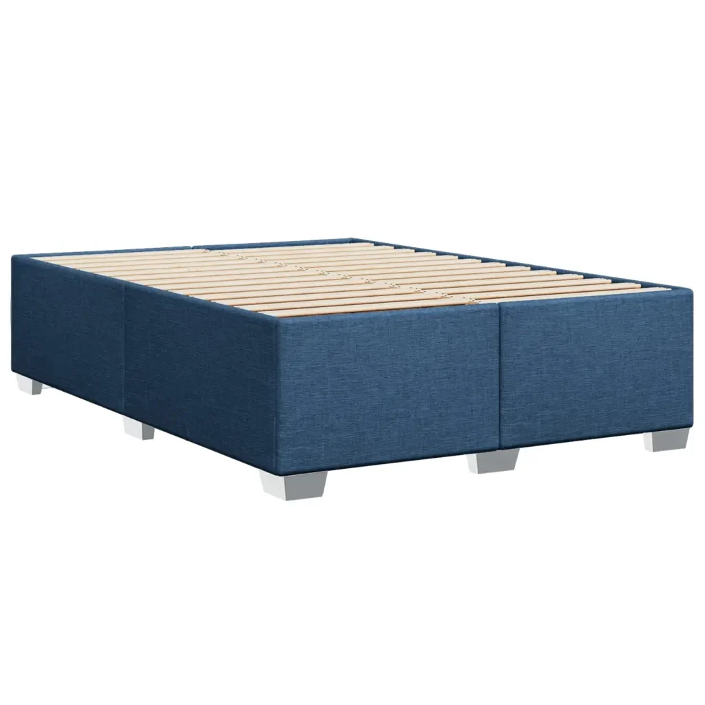 Letto matrimoniale | Letto per adulti | Giroletto senza Materasso Blu 140x200 cm in Tessuto - Image 6
