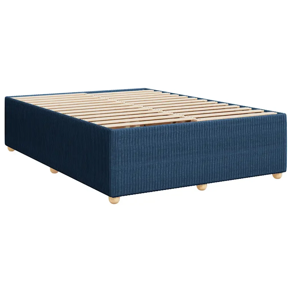 Letto matrimoniale | Letto per adulti | Giroletto senza Materasso Blu 140x200 cm in Tessuto - Image 3