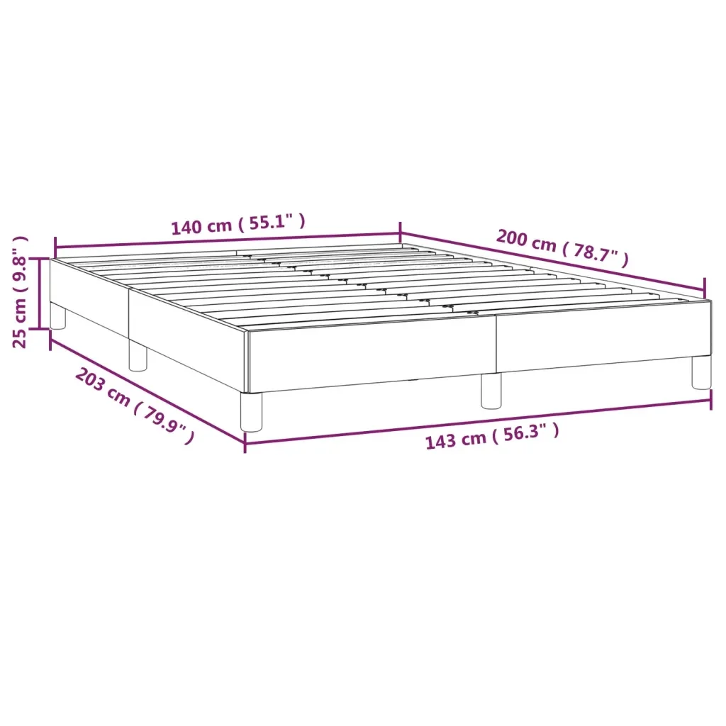 Letto matrimoniale | Letto per adulti | Giroletto senza Materasso Blu 140x200 cm in Tessuto - Image 9