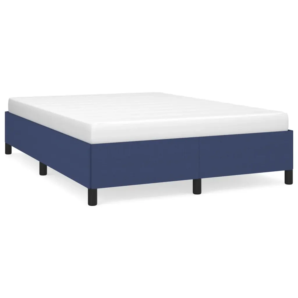 Letto matrimoniale | Letto per adulti | Giroletto senza Materasso Blu 140x200 cm in Tessuto