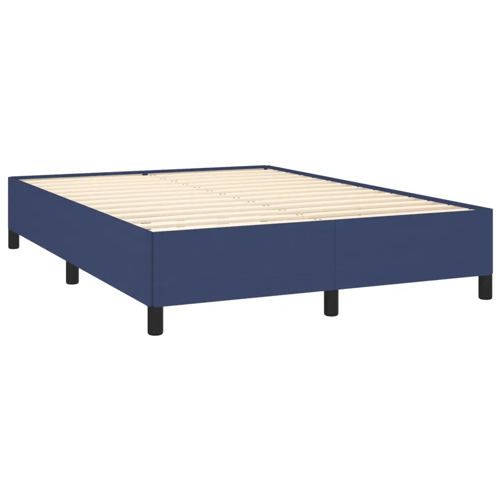 Letto matrimoniale | Letto per adulti | Giroletto senza Materasso Blu 140x200 cm in Tessuto - Image 4