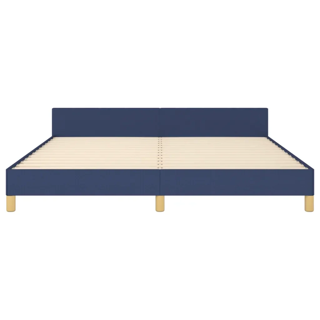 Letto matrimoniale | Letto per adulti | Giroletto senza Materasso Blu 160x200 cm in Tessuto - Image 6