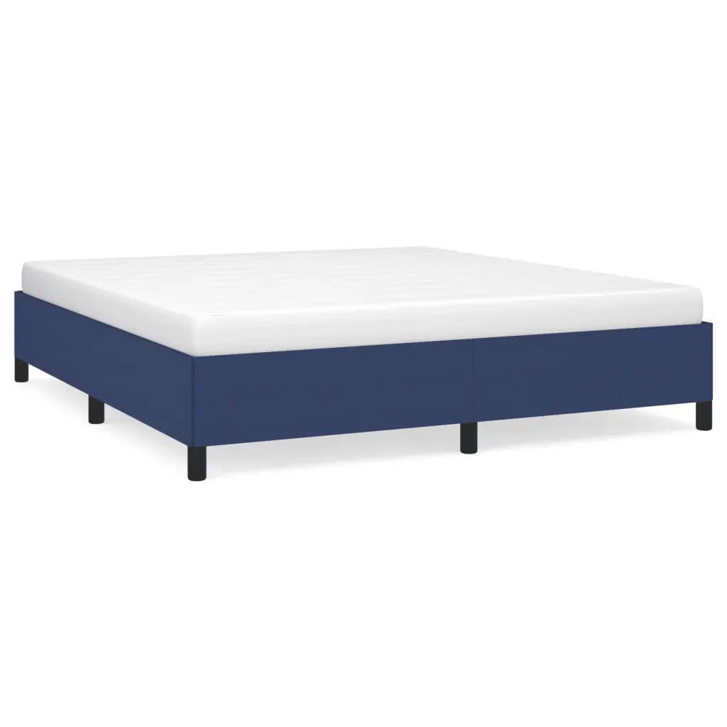 Letto matrimoniale | Letto per adulti | Giroletto senza Materasso Blu 160x200 cm in Tessuto