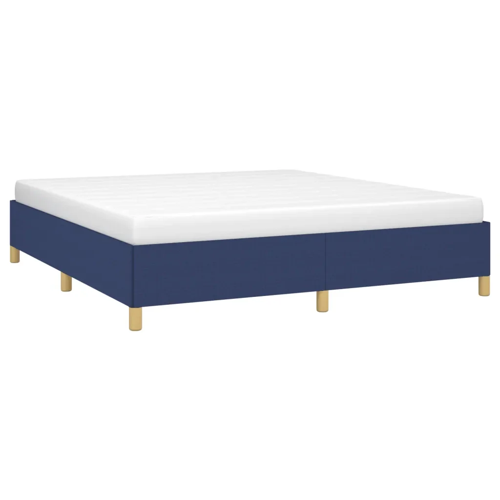 Letto matrimoniale | Letto per adulti | Giroletto senza Materasso Blu 160x200 cm in Tessuto - Image 4