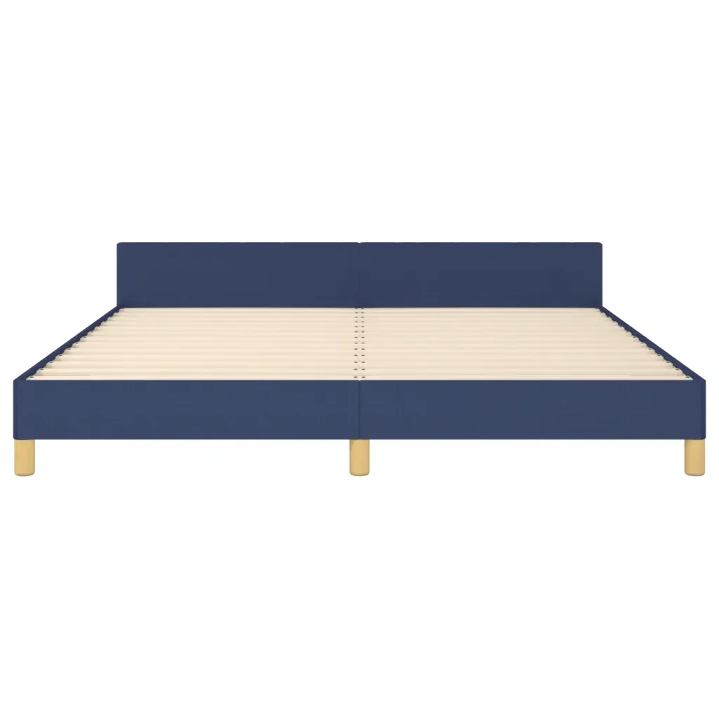 Letto matrimoniale | Letto per adulti | Giroletto senza Materasso Blu 160x200 cm in Tessuto - Image 6
