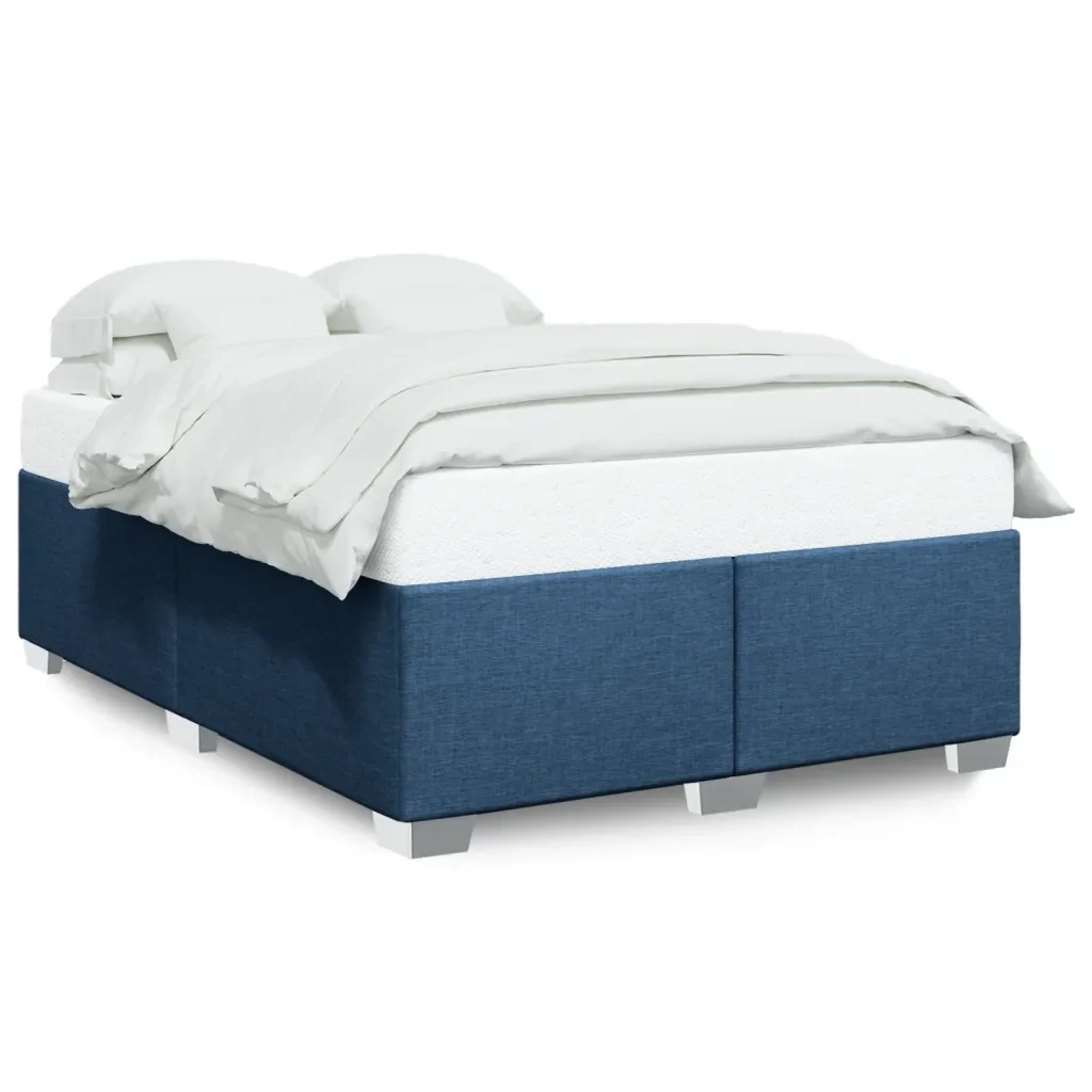 Letto matrimoniale | Letto per adulti | Giroletto senza Materasso Blu 160x200 cm in Tessuto