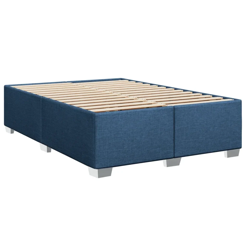 Letto matrimoniale | Letto per adulti | Giroletto senza Materasso Blu 160x200 cm in Tessuto - Image 4