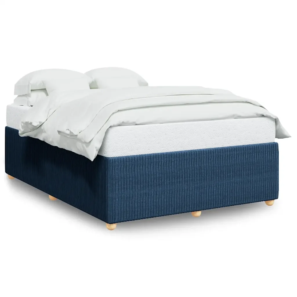 Letto matrimoniale | Letto per adulti | Giroletto senza Materasso Blu 160x200 cm in Tessuto