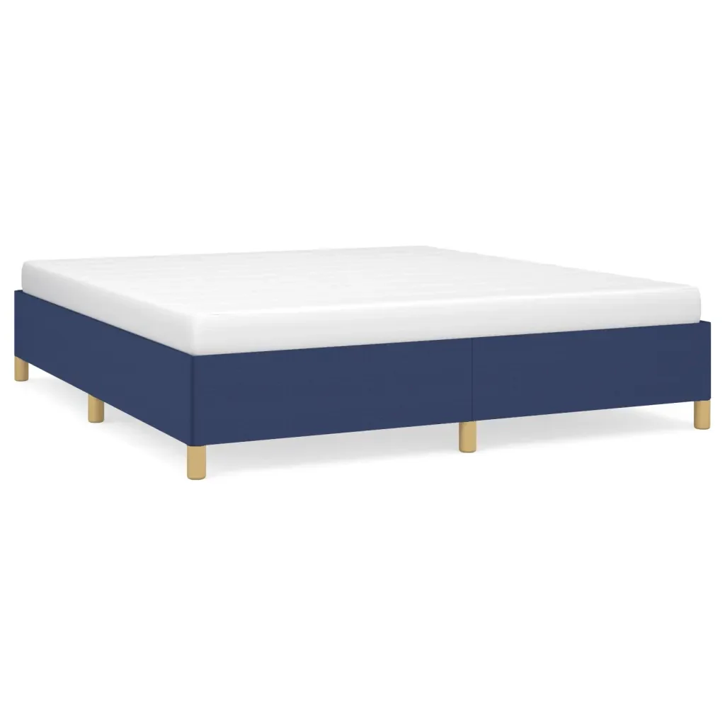 Letto matrimoniale | Letto per adulti | Giroletto senza Materasso Blu 180x200 cm in Tessuto