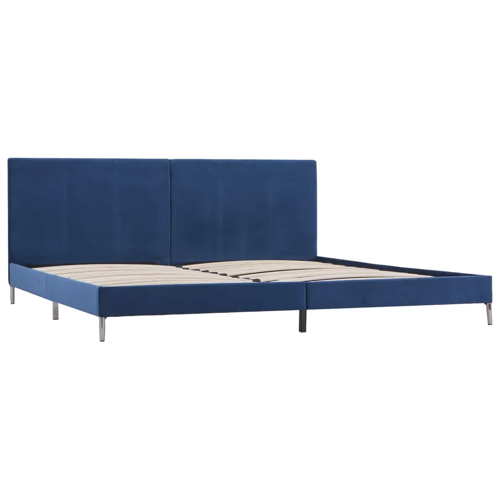 Letto matrimoniale | Letto per adulti | Giroletto senza Materasso Blu 180x200 cm in Tessuto