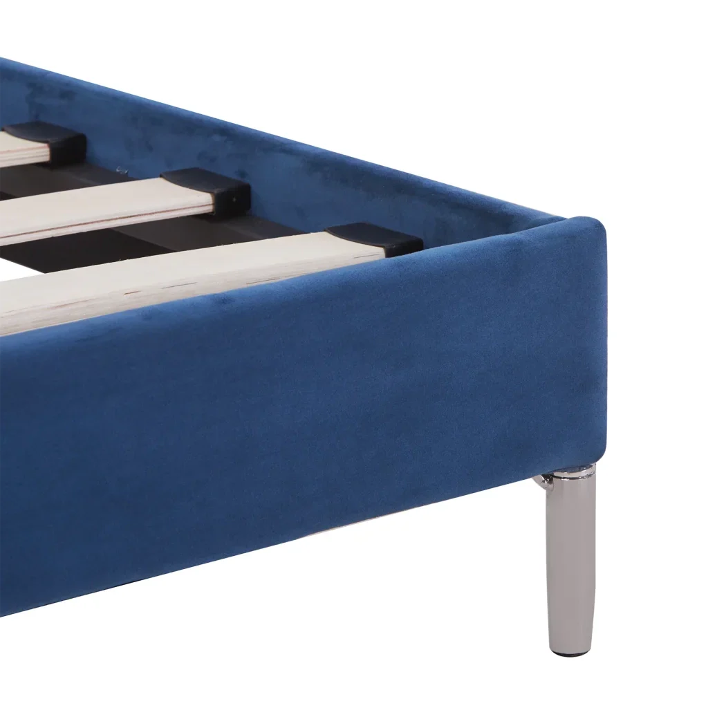 Letto matrimoniale | Letto per adulti | Giroletto senza Materasso Blu 180x200 cm in Tessuto - Image 6