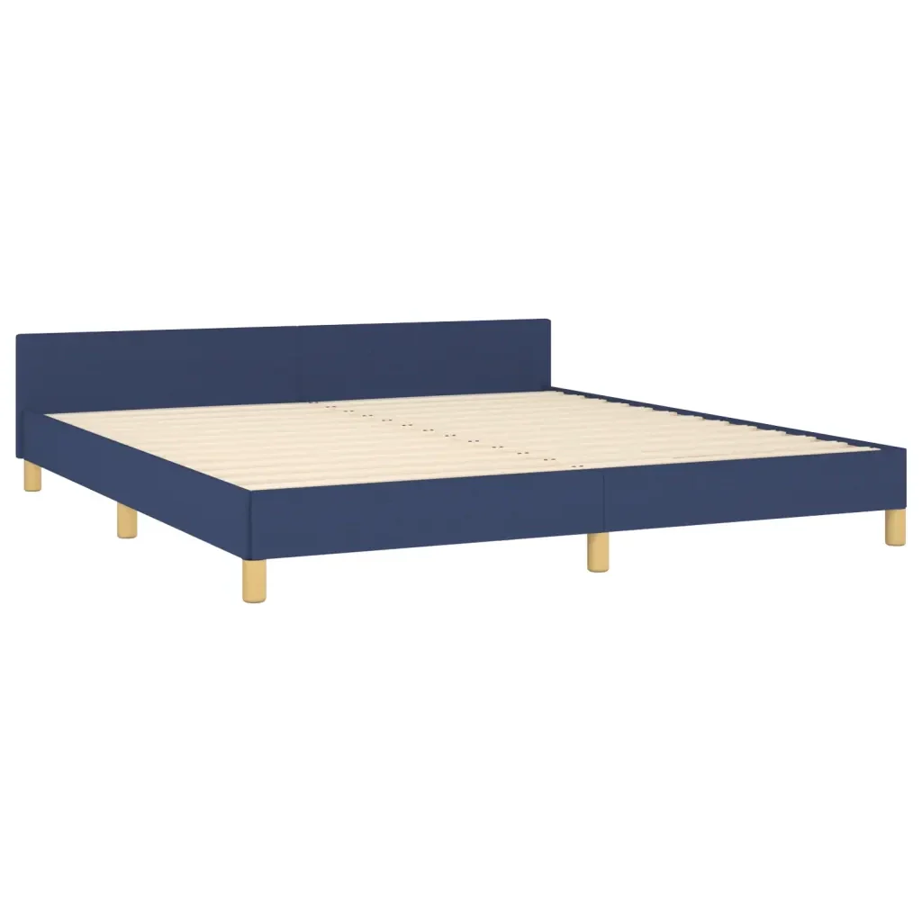 Letto matrimoniale | Letto per adulti | Giroletto senza Materasso Blu 180x200 cm in Tessuto - Image 5