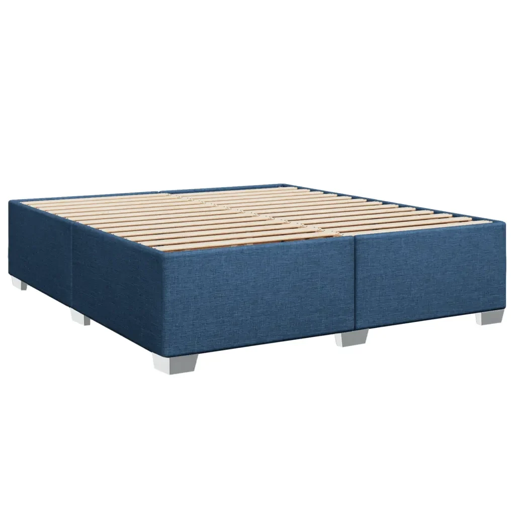 Letto matrimoniale | Letto per adulti | Giroletto senza Materasso Blu 180x200 cm in Tessuto - Image 3