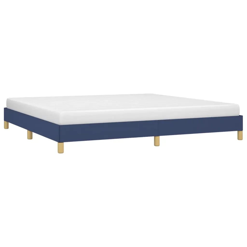 Letto matrimoniale | Letto per adulti | Giroletto senza Materasso Blu 200x200 cm in Tessuto - Image 3