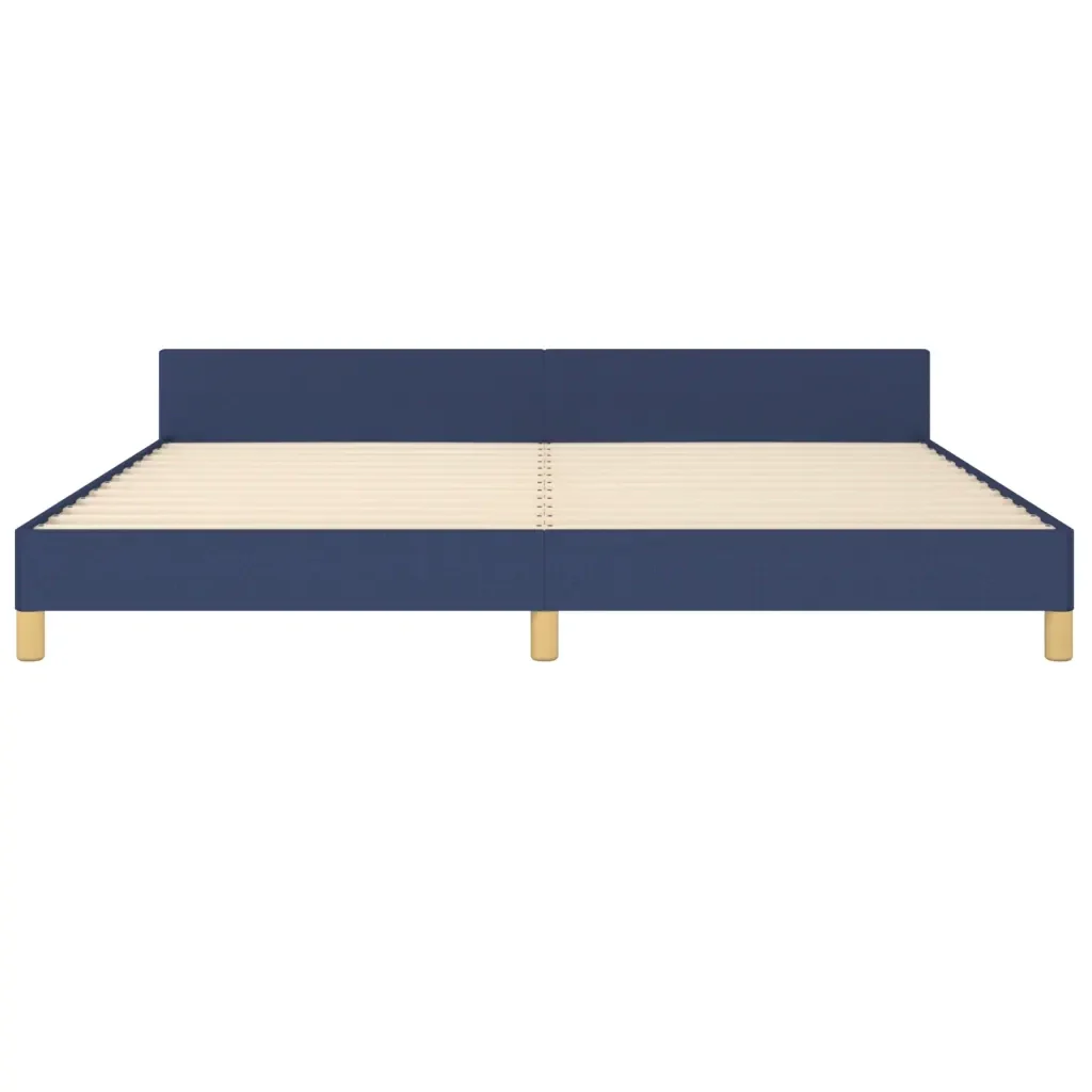 Letto matrimoniale | Letto per adulti | Giroletto senza Materasso Blu 200x200 cm in Tessuto - Image 6