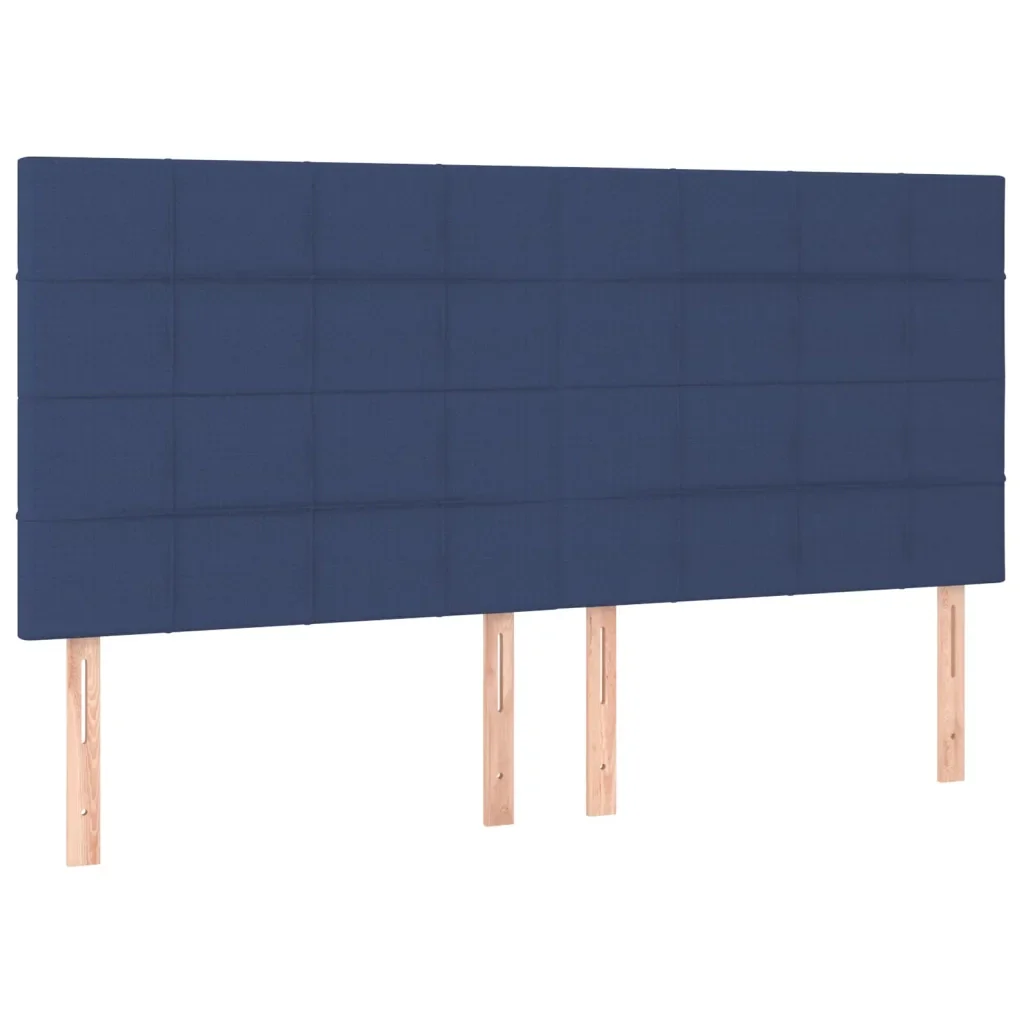 Letto matrimoniale | Letto per adulti | Giroletto senza Materasso Blu 200x200 cm in Tessuto - Image 9