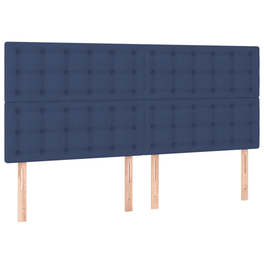 Letto matrimoniale | Letto per adulti | Giroletto senza Materasso Blu 200x200 cm in Tessuto - Image 9