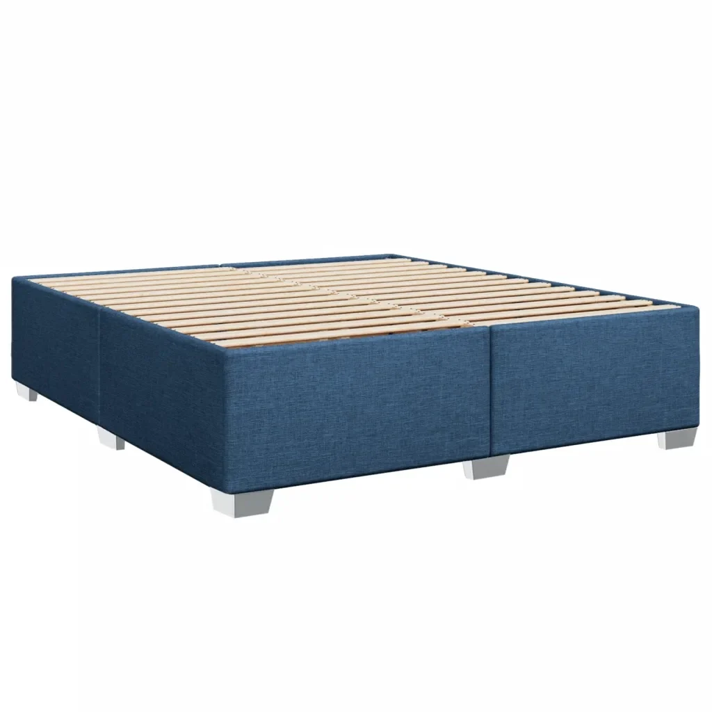Letto matrimoniale | Letto per adulti | Giroletto senza Materasso Blu 200x200 cm in Tessuto - Image 3