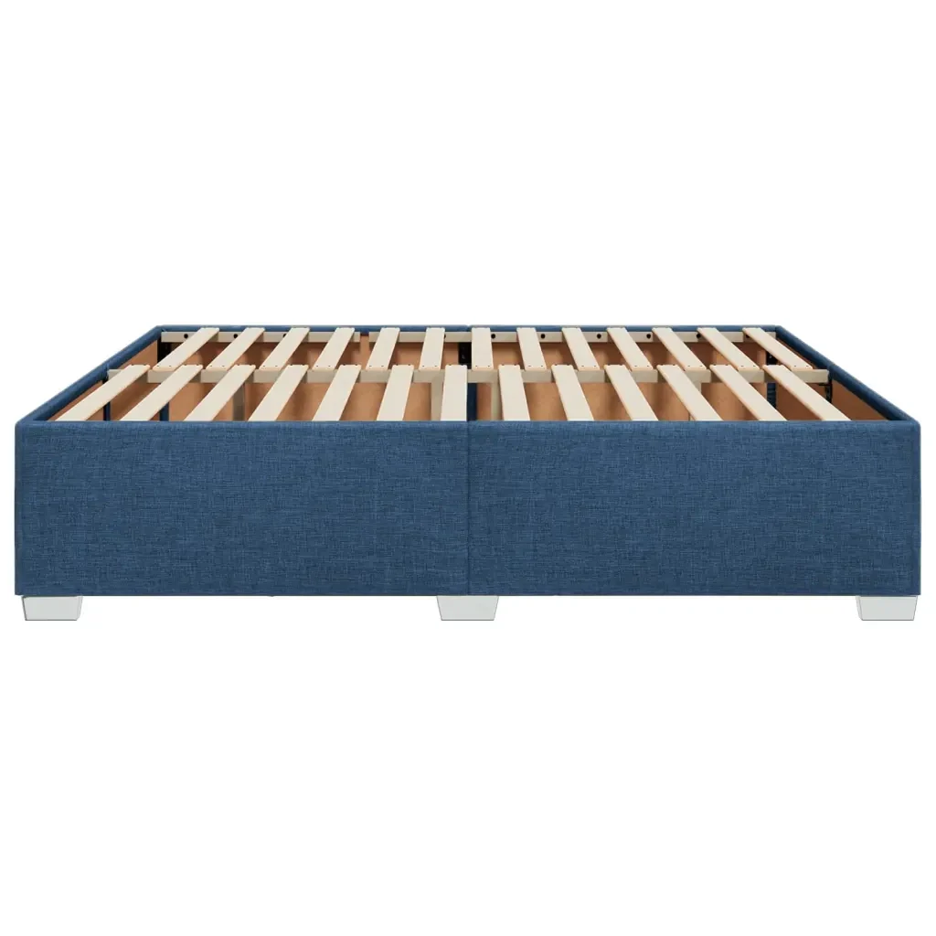 Letto matrimoniale | Letto per adulti | Giroletto senza Materasso Blu 200x200 cm in Tessuto - Image 5