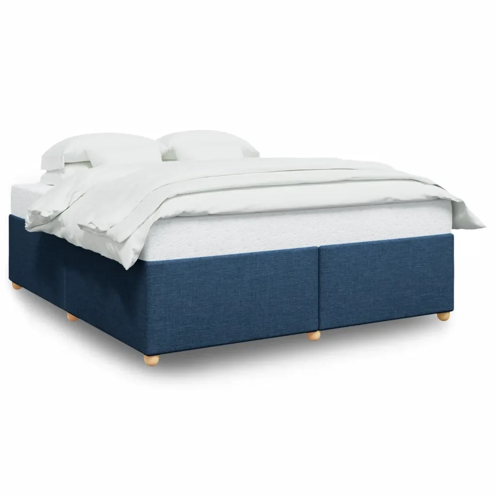 Letto matrimoniale | Letto per adulti | Giroletto senza Materasso Blu 200x200 cm in Tessuto