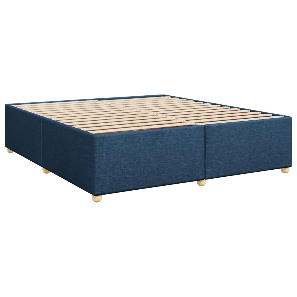 Letto matrimoniale | Letto per adulti | Giroletto senza Materasso Blu 200x200 cm in Tessuto - Image 3