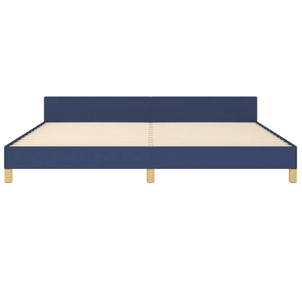 Letto matrimoniale | Letto per adulti | Giroletto senza Materasso Blu 200x200 cm in Tessuto - Image 6